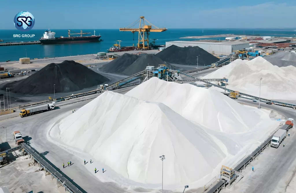Harbor Cranes loading cargo at a busy industrial coastline