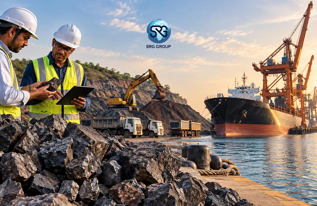 Minerals Exporters in India Inspecting Manganese Ore for Bulk Supply
