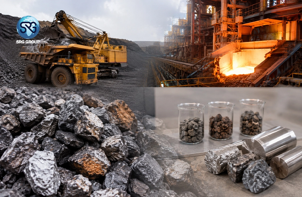 Ferro Alloys Production Workers Monitoring Quality and Alloy Batches